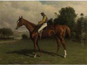 Chestnut Horse With Jockey Up by Henry Stull