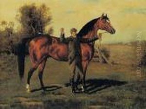 The Stallion Lexington Held By A Groom by Henry Stull