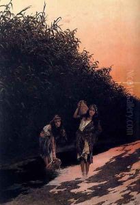 Young Oriental Girls by Antonio Maria Fabres Y Costa