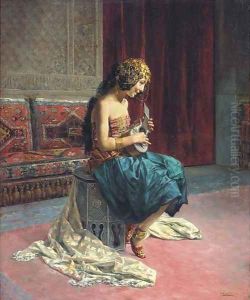 The young musician by Antonio Maria Fabres Y Costa