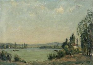 Rheinlandschaft. by Hans Sturzenegger