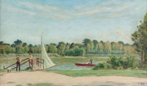 Sonniges Flussufer. by Hans Sturzenegger