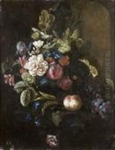 Bouquet De Fleurs Sur Un Entablement