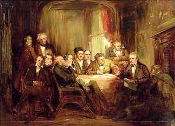 Sir Walter Scott and his Literary Friends at Abbotsford by Thomas Faed