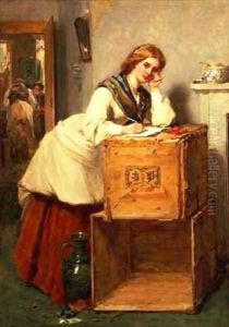 Lady Writing a Letter by Thomas Faed