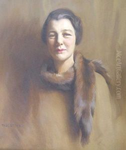 Portrait Of A Lady With A Fur Stole, Mae Bourne Strassburger