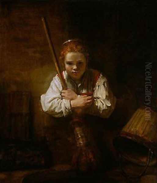 A Girl with a Broom - view 1
