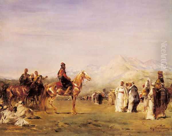 Arab Encampment In The Atlas Mountains by Eugene Fromentin