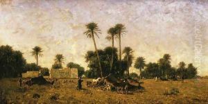 Tents of the Smalah of Si-Hamed-Bel-Hadj, Sahara by Eugene Fromentin