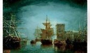 Le Port De Marseille Sous La Neige by Joseph Suchet