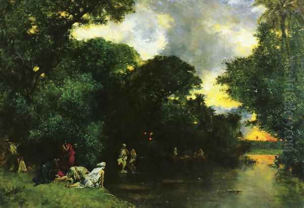 Etang Dans Les Oasis- Sahara (Pond in the Oasis - Sahara) by Eugene Fromentin
