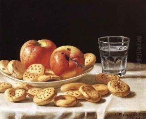 Still Life with Apples and Biscuits by John Defett Francis