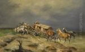 Kosaken Mit Pferdegespann by Carl Suhrlandt