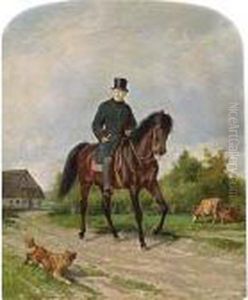 A Horseman In A Summer Landscape by Carl Suhrlandt
