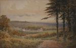 Landscape With Village Nestling In A Valley by Arthur Suker