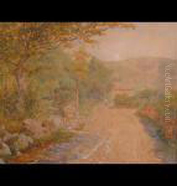 A Country Lane With Figure - view 1