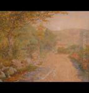 A Country Lane With Figure by Arthur Suker