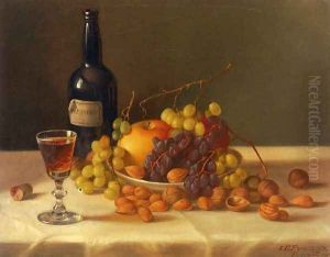 Still Life: Fruit and Wine Glass by John Defett Francis