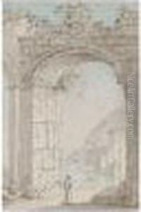 Grotto Of Posilippo; Vicotti
Between Naples And Rome; View Through A Door Of Queen Joanna's Palace
Near Naples by Thomas Sunderland