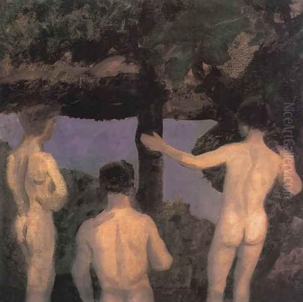 Three Nude Boys Evening sketch 1912 - view 1