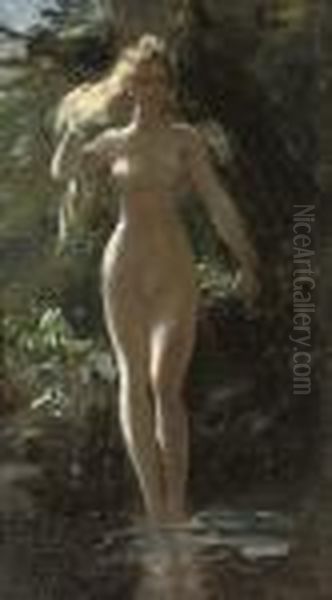 A Nymph In A Woodland Pool - view 1