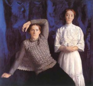 Double Portrait Beni and Noemi 1908 by Karoly Ferenczy