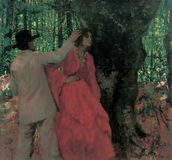 Painter and Model in the Woods 1901 - view 1
