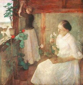 Girls Attending to Flowers 1889