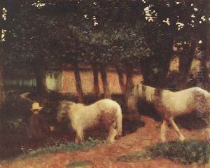 Evening Mood with Horses 1899 by Karoly Ferenczy