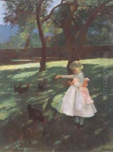 Feeding the Chickens 1895 by Karoly Ferenczy