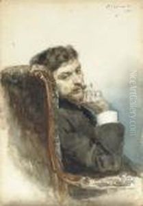 Portrait Of Il'ia Repin by Vasilij Ivanovic Surikov
