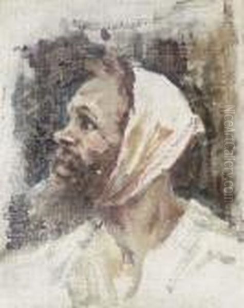 Study Of The Head Of God's Fool For The Painting 'boiarinva Morozova' - view 1