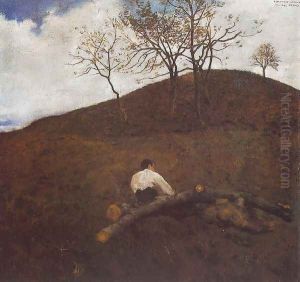 Landscape in Springtime with the Flower Hill 1898 by Karoly Ferenczy