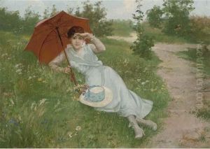 A Rest On The Way by Josef Johann Suss