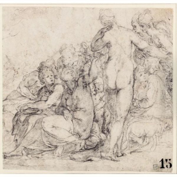 A Group Of Figures, Clustered Together - view 1