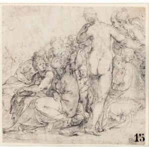 A Group Of Figures, Clustered Together
