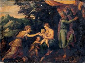 The Mystic Marriage Of Saint Catherine by Lambert Sustris