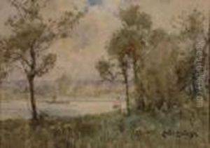 A Lake With Figures by Lester Sutcliffe