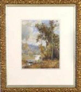 Trees By A River On A Summers Day by Lester Sutcliffe