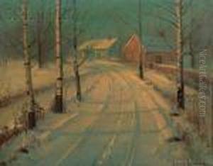 Country Road In Winter by Svend Rasmussen Svendsen