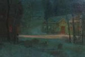 Village Scene At Night