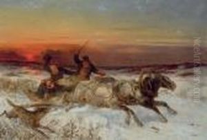 Fending Off The Wolves by Nikolai Egorovich Sverchkov