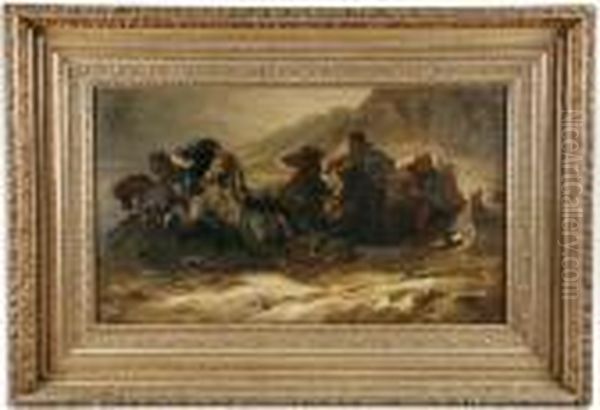 A Sleigh Pursued By Wolves - view 1