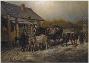 Arriving At Yamskaya Station by Nikolai Egorovich Sverchkov