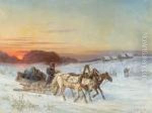 Troika In The Winter by Nikolai Egorovich Sverchkov