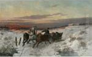 Troyka In The Snow by Nikolai Egorovich Sverchkov