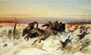 Attacked By Wolves by Nikolai Egorovich Sverchkov
