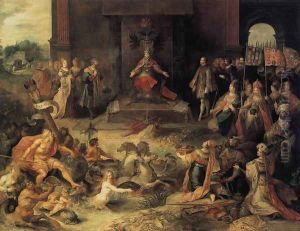 Allegory on the Abdication of Emperor Charles V in Brussels, 25 October 1555, c.1620 by Frans the younger Francken
