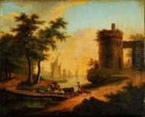 Le Passage Des Animaux Sur Le Petit Pont Sur Fond De Port