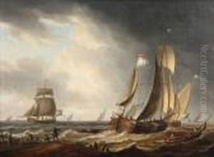 Bateaux Sur Une Mer Houleuse
